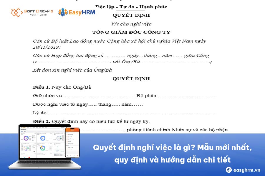 Mẫu quyết định nghỉ việc: Quy định, File tải miễn phí [ĐẦY ĐỦ MẪU]
