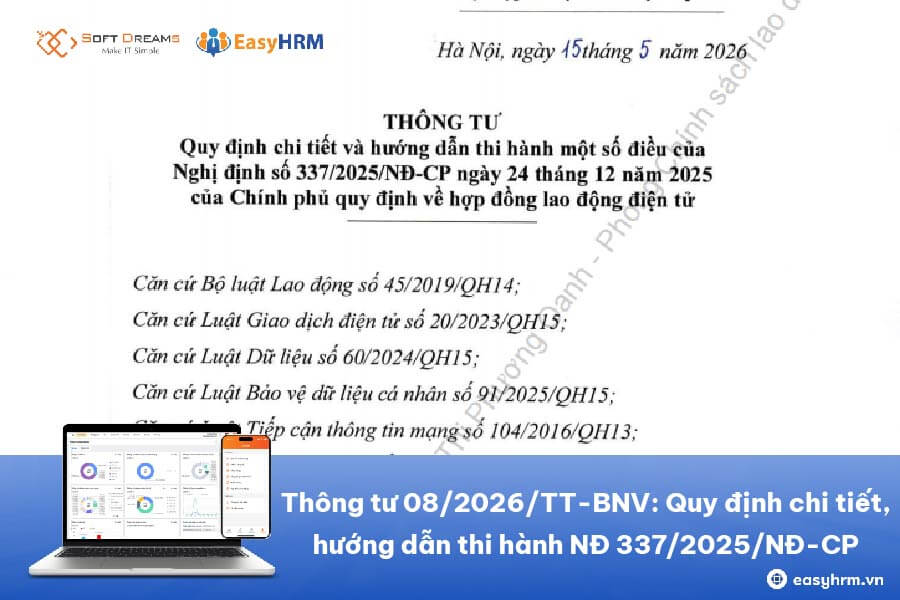 Thông tư 08/2026/TT-BNV: Quy định chi tiết, hướng dẫn thi hành Nghị định 337/2025/NĐ-CP