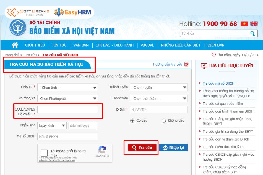 Đối chiếu hợp đồng qua hệ thống BHXH