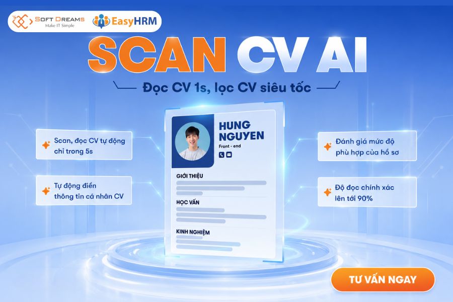 Lọc CV bằng AI tự động với EasyHRM
