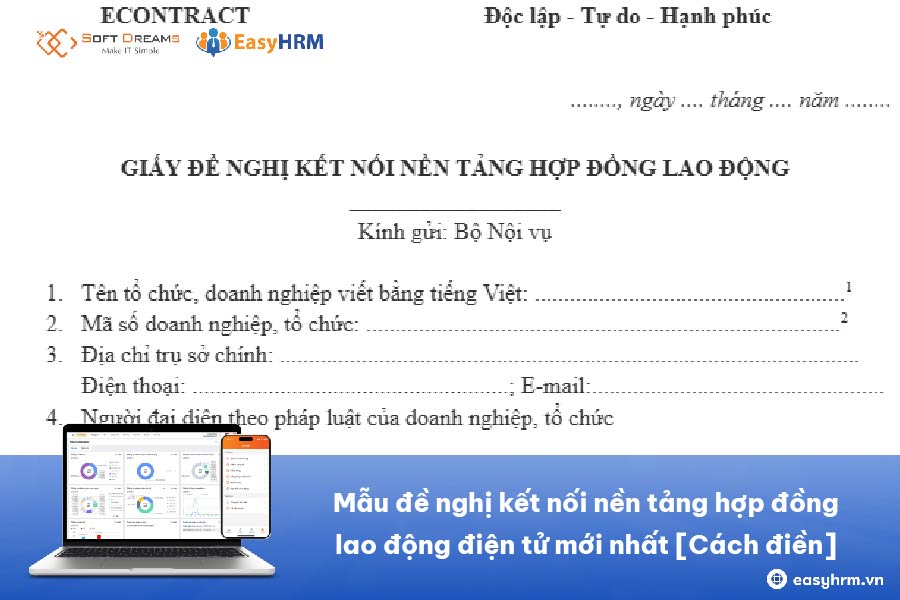 Mẫu đề nghị kết nối nền tảng hợp đồng lao động điện tử mới nhất [Cách điền]