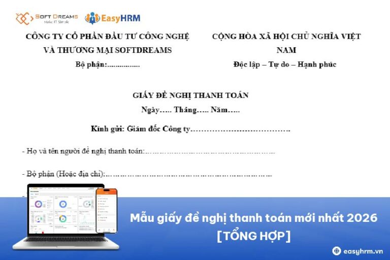 Mẫu giấy đề nghị thanh toán mới nhất 2026 [TỔNG HỢP]