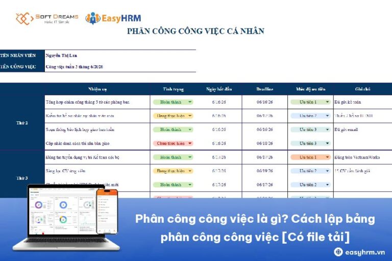 Phân công công việc là gì? Cách lập bảng phân công công việc hiệu quả [Có file tải]