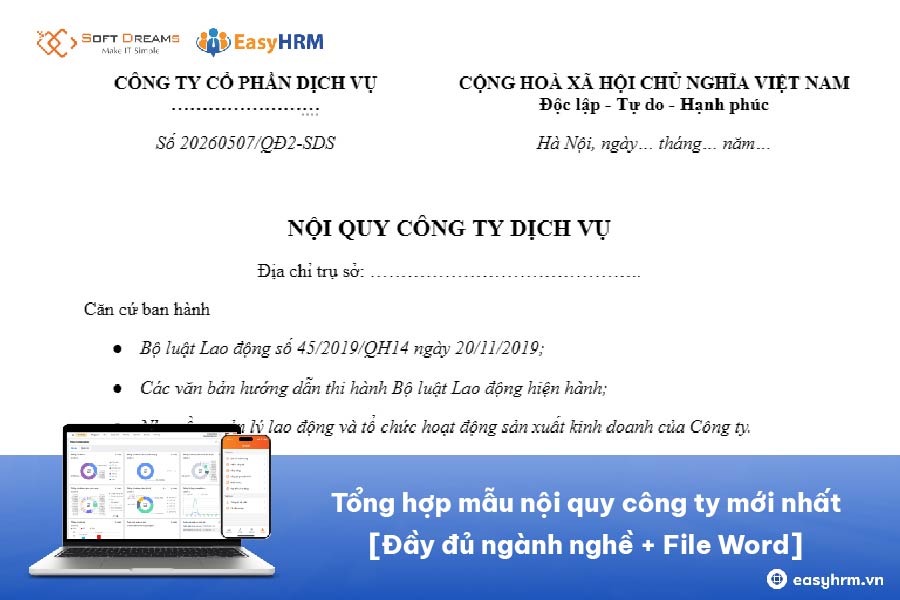 Tổng hợp mẫu nội quy công ty mới nhất (Đầy đủ ngành nghề + File Word)