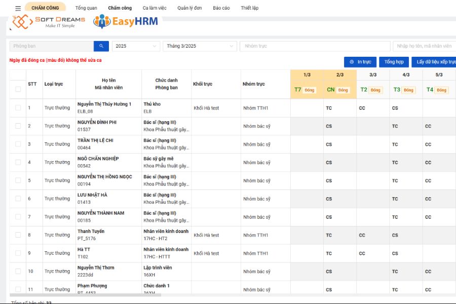 Chấm công - tính lương tự động với EasyHRM