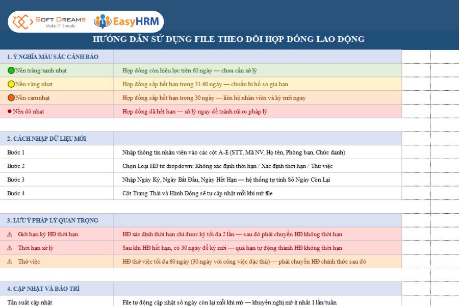 Hướng dẫn sử dụng file theo dõi hợp đồng