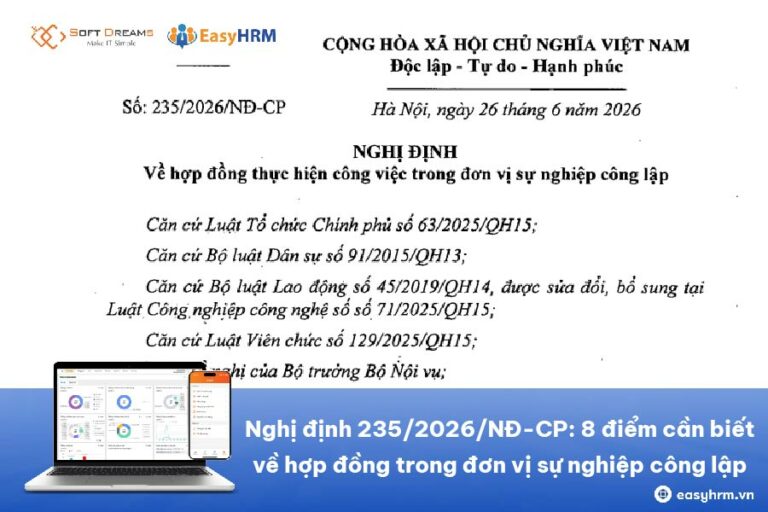 Nghị định 235/2026/NĐ-CP: 8 điểm cần biết về hợp đồng trong đơn vị sự nghiệp công lập