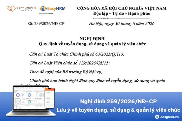 Nghị định 259/2026/NĐ-CP: 6 điểm cần lưu ý trong tuyển dụng, sử dụng và quản lý viên chức