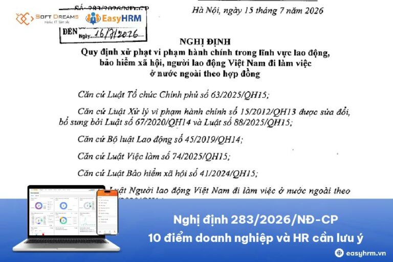 Nghị định 283/2026/NĐ-CP: Checklist 10 điểm doanh nghiệp và HR cần lưu ý