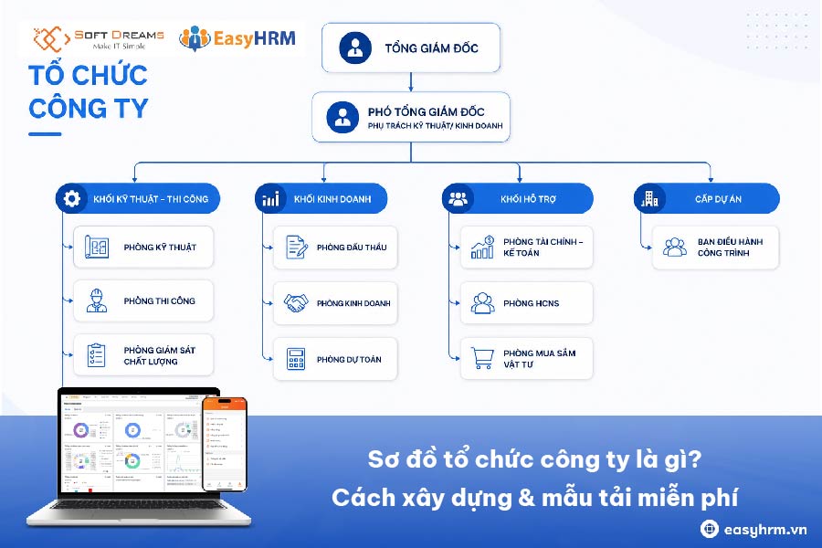Sơ đồ tổ chức công ty là gì? Cách xây dựng & mẫu tải miễn phí