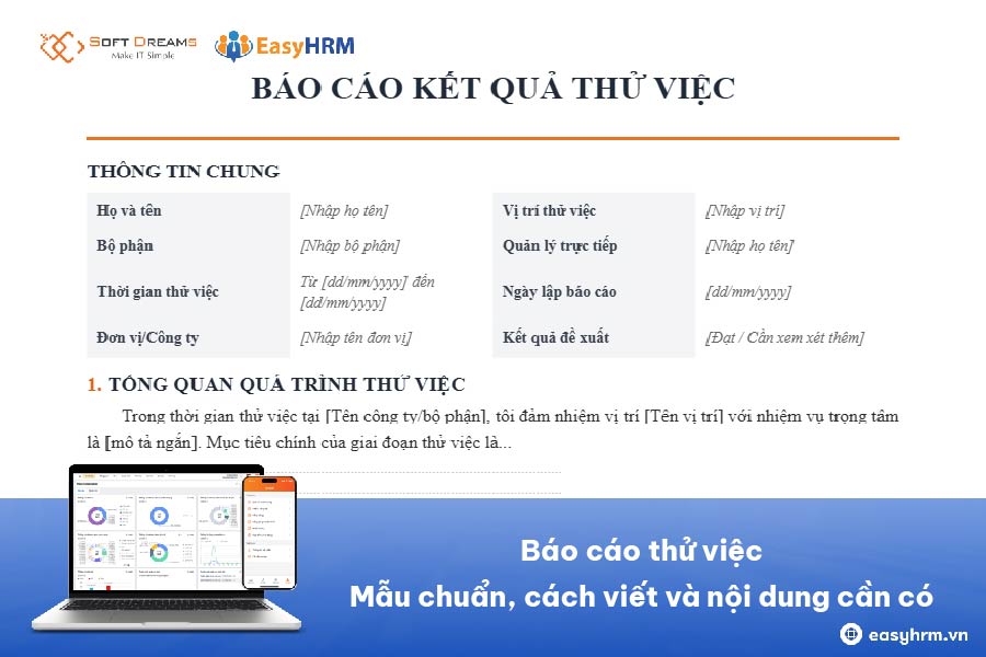 Báo cáo thử việc: Mẫu chuẩn, cách viết và nội dung cần có