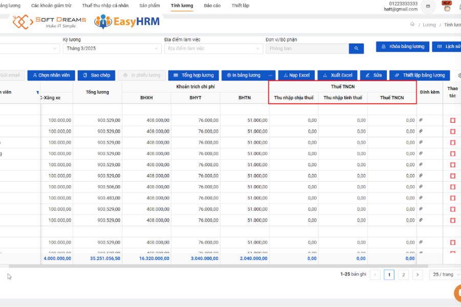 Phần mềm EasyHRM tính công lương làm thêm giờ chính xác