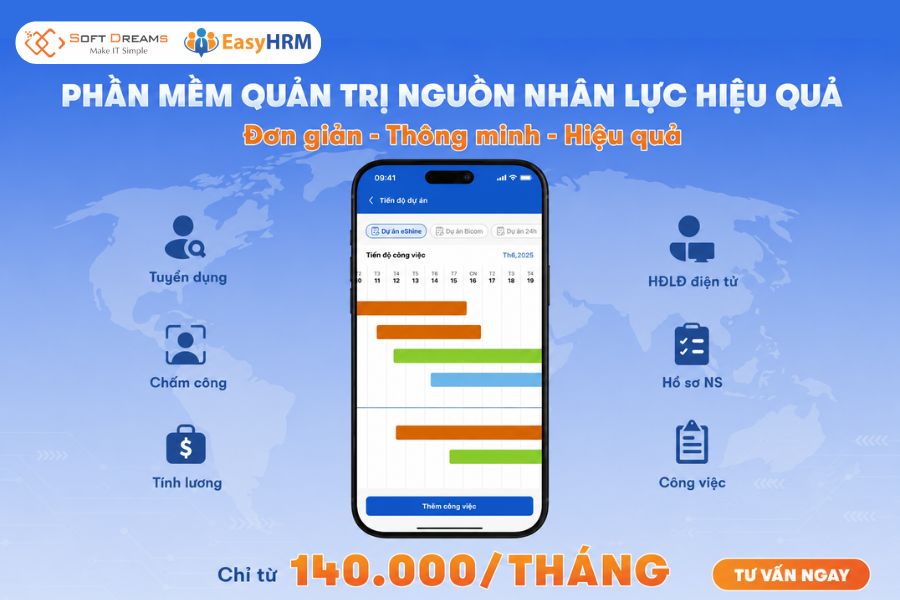 EasyHRM phần mềm quản lý nhân sự giá rẻ, dễ dùng
