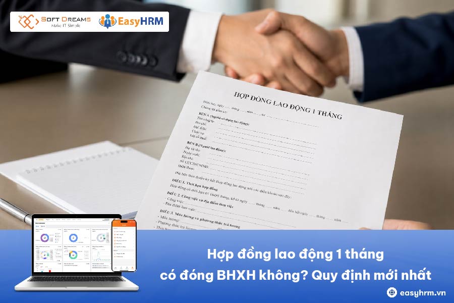 Hợp đồng lao động 1 tháng có đóng BHXH không? Quy định mới nhất