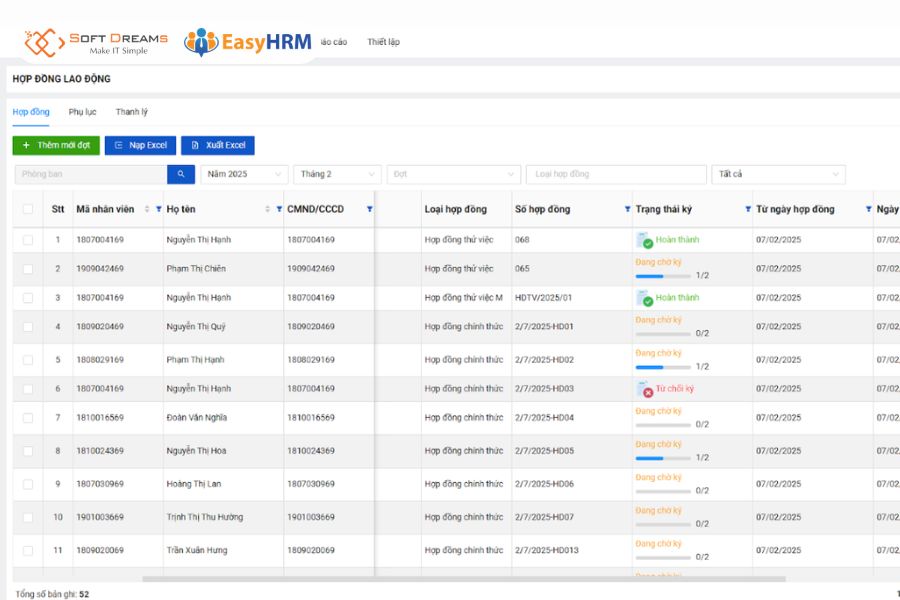 Lưu trữ và quản lý hợp đồng lao động khoa học với EasyHRM