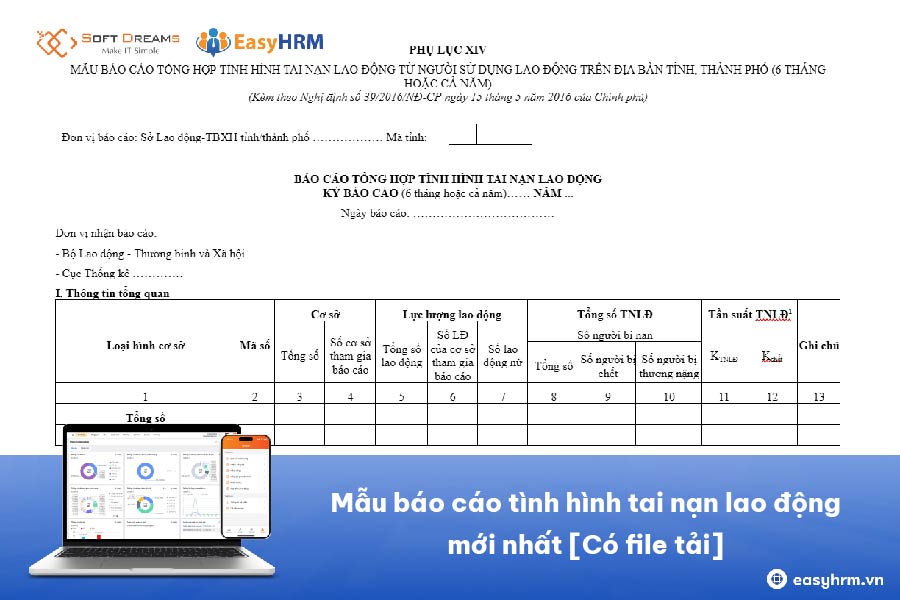 Mẫu báo cáo tình hình tai nạn lao động mới nhất [Có file tải]