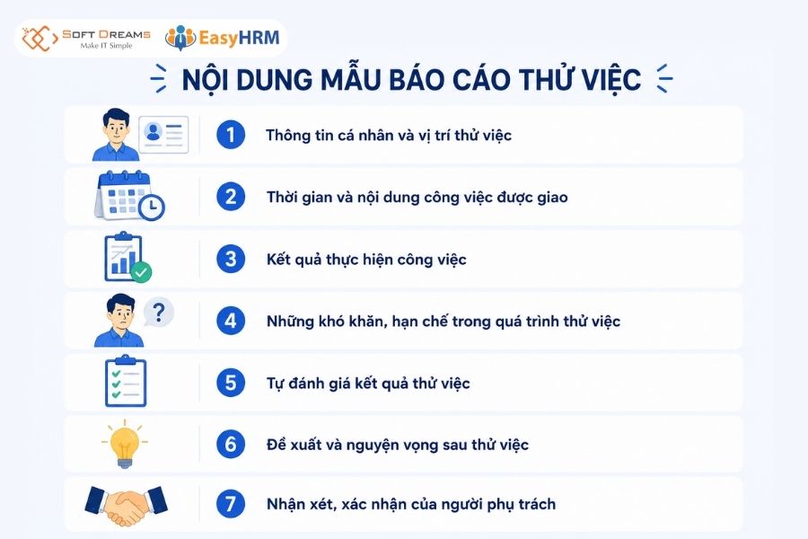 Nội dung mẫu báo cáo thử việc