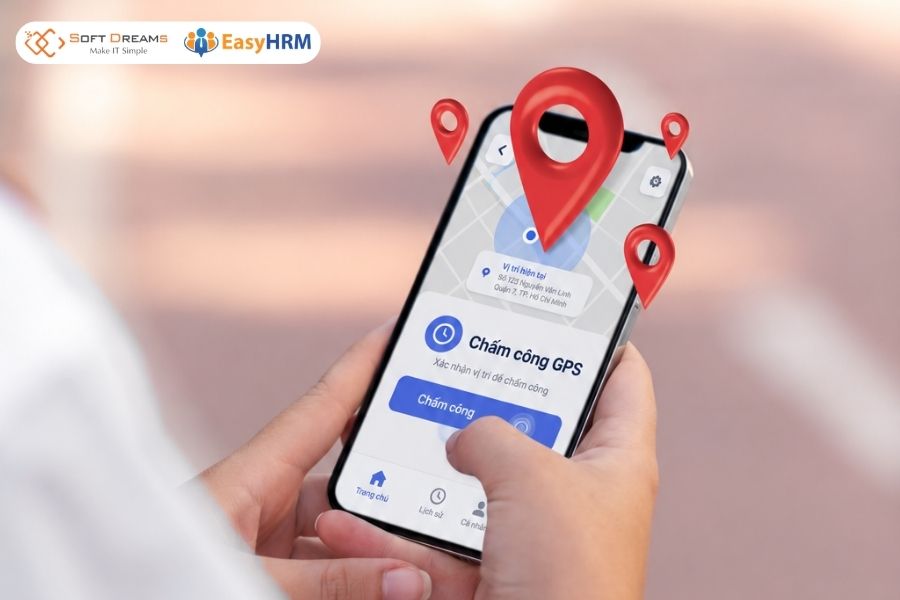 Chấm công GPS ghi nhận vị trí thực tế