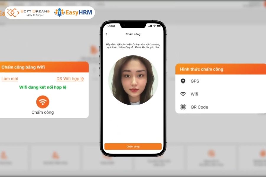 Chấm công nhận diện khuôn mặt eKYC với EasyHRM