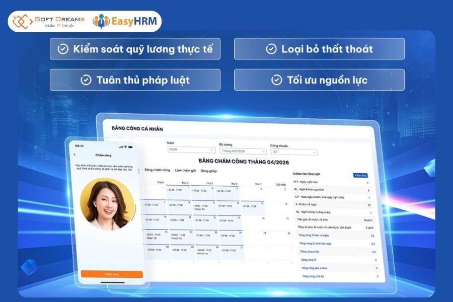 Chuyển đổi số chấm công tính lương với EasyHRM