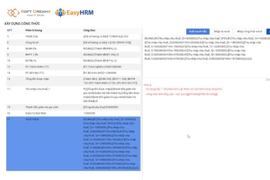 Demo tính lương dựa trên cơ sở dữ liệu của khách hàng