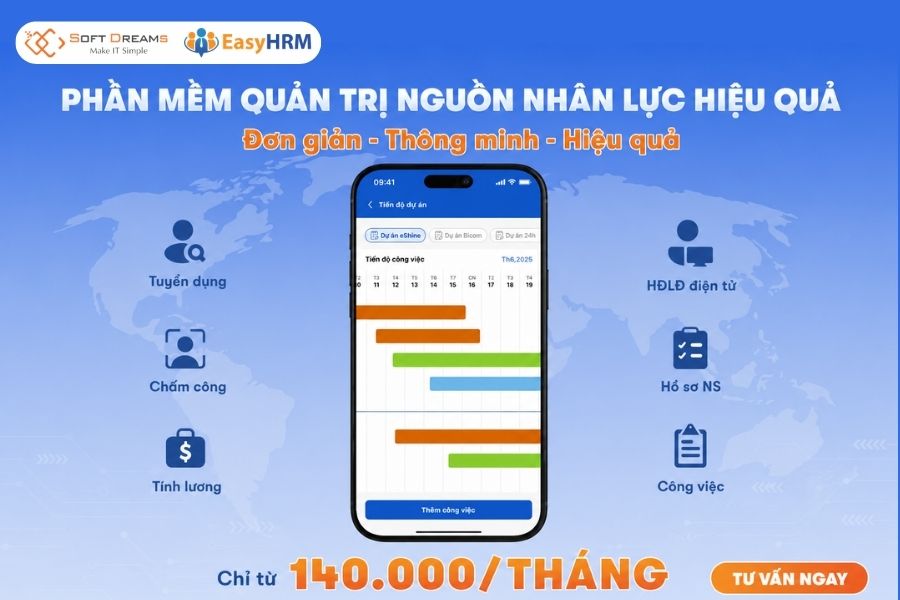 EasyHRM phần mềm quản lý nhân sự chuyên dùng cho ngành sản xuất