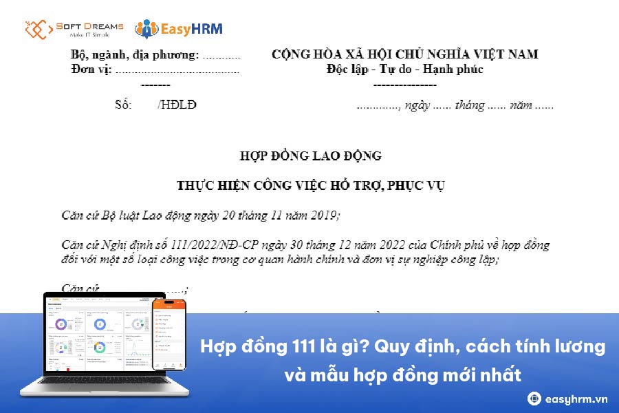 Hợp đồng 111 là gì? Quy định, cách tính lương và mẫu hợp đồng mới nhất