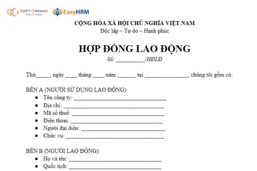 Mẫu hợp đồng lao động ký với người nước ngoài