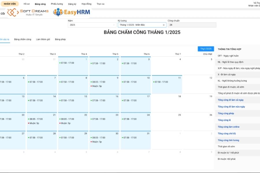Quản lý chấm công đa chi nhánh với EasyHRM