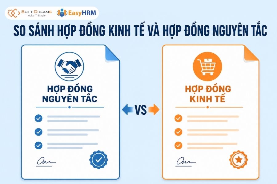 So sánh hợp đồng kinh tế và hợp đồng nguyên tắc