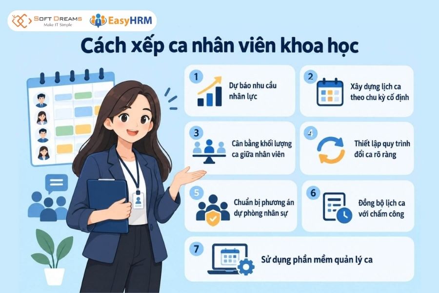 Cách xếp ca nhân viên khoa học