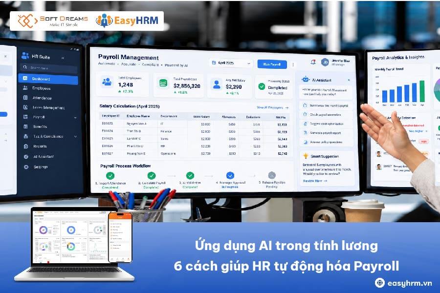 Ứng dụng AI trong tính lương: 6 cách giúp HR tự động hóa Payroll