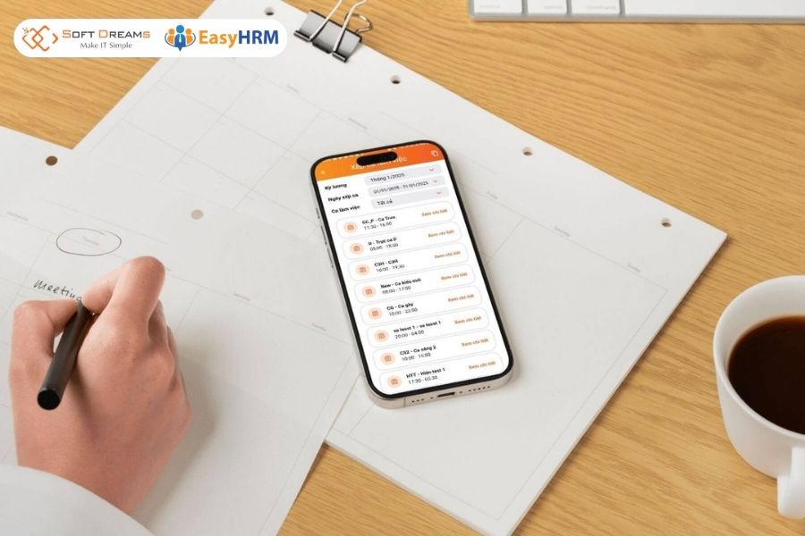 Xem bảng ca, lịch làm việc trên điện thoại
